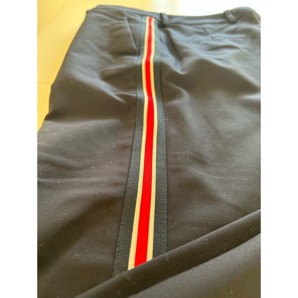 ZARA Woman Navy Trousers Red and White Side Stripe Size 6 - Picture 10 of 11
